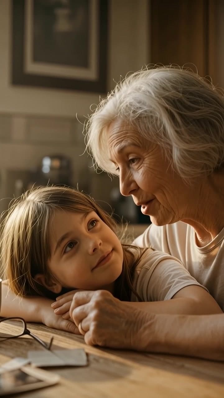 A mother and daughter, hands together
