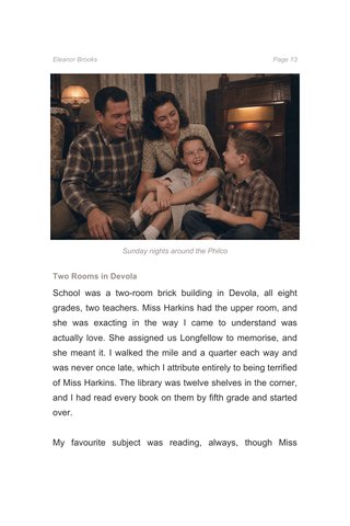 Photo pages — a page from Eleanor Brooks' HeartTold memoir