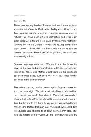 Her words, beautifully set — a page from Eleanor Brooks' HeartTold memoir